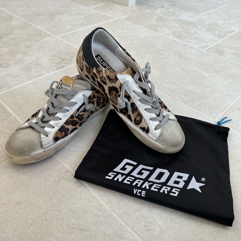 Golden Goose Superstar Leopard Cowhide Sneakers